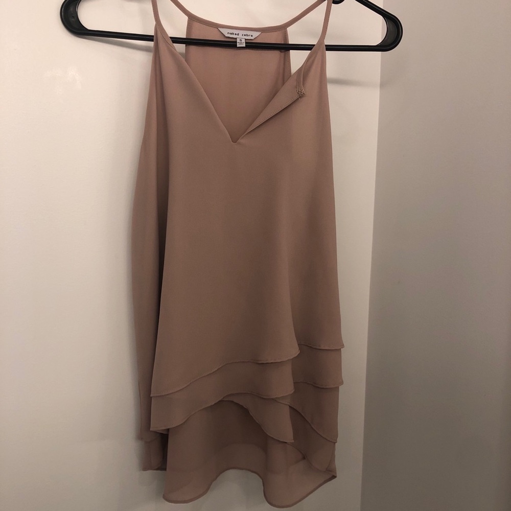 Pink blouse with tiered front